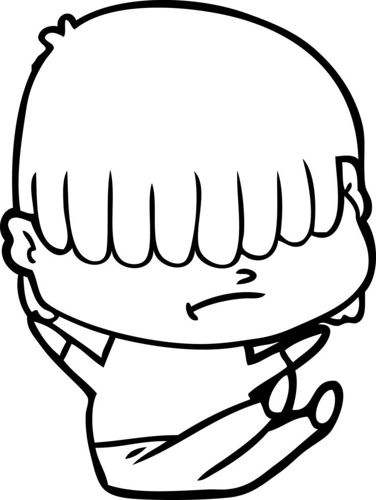 cartoon boy with untidy hair vector