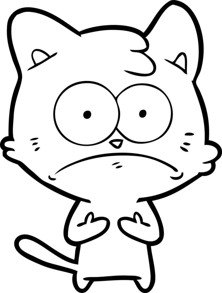 cartoon nervous cat vector