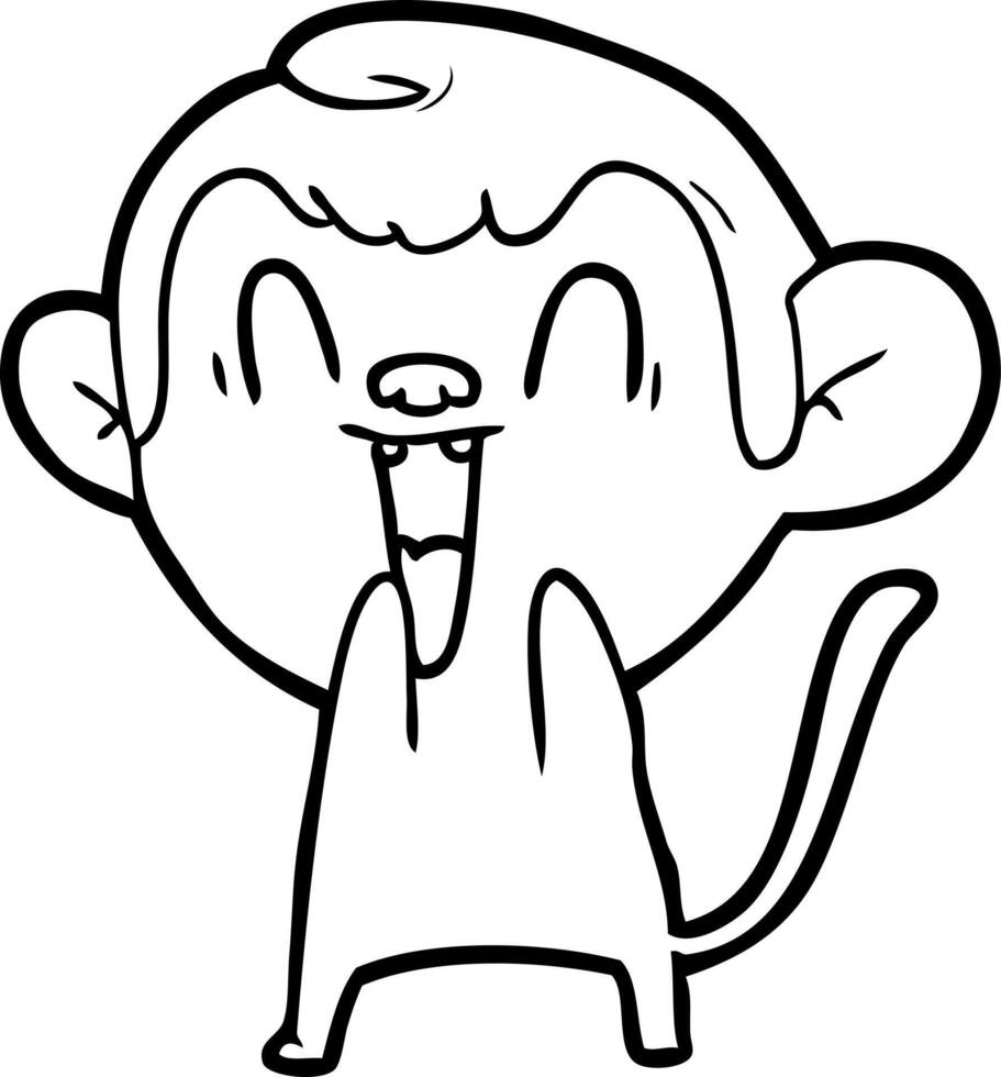 cartoon laughing monkey vector