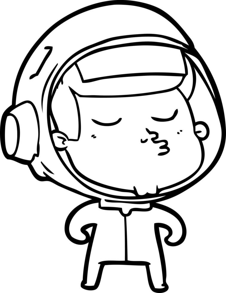 cartoon confident astronaut vector