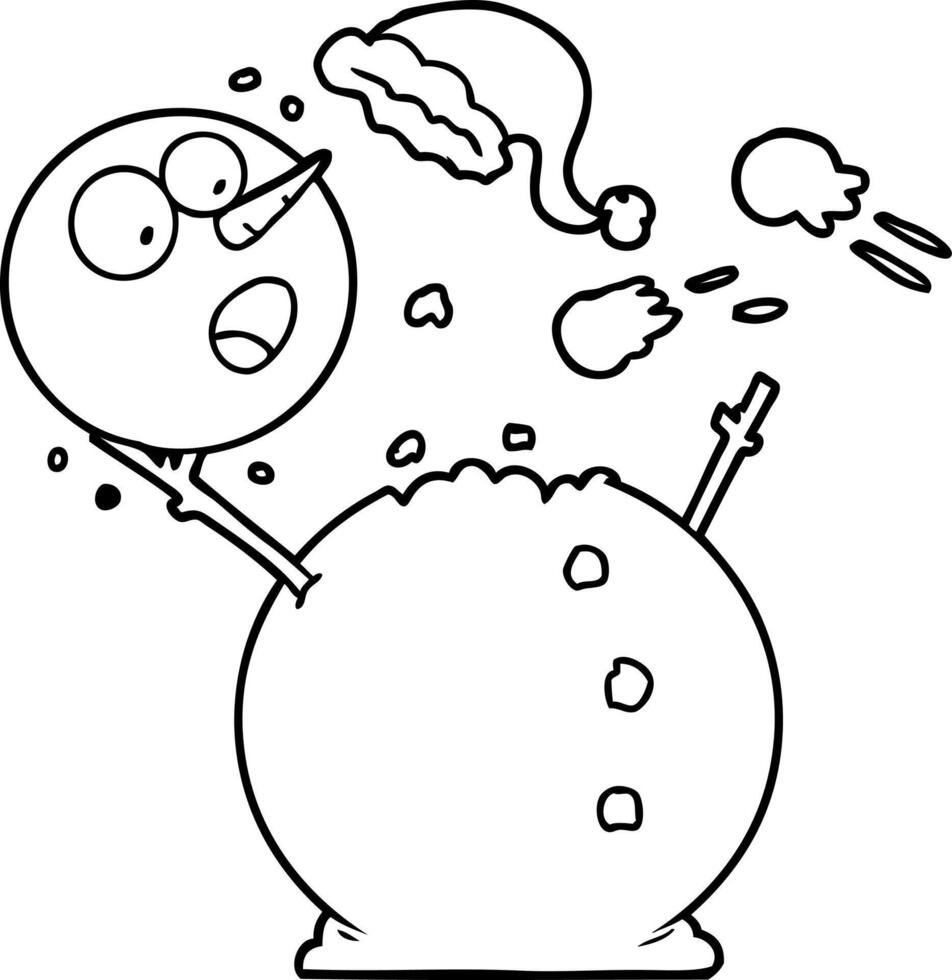 snowman in snowball fight vector