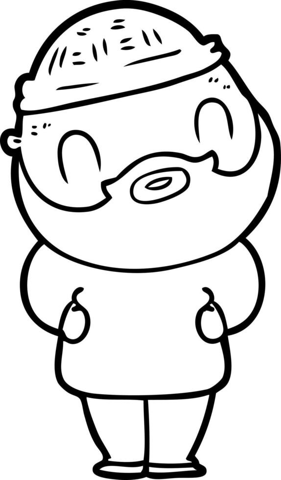 cartoon bearded man vector