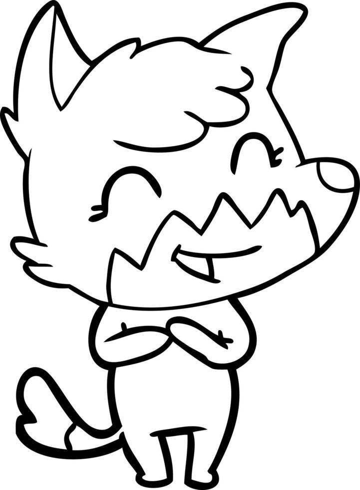 happy cartoon fox vector