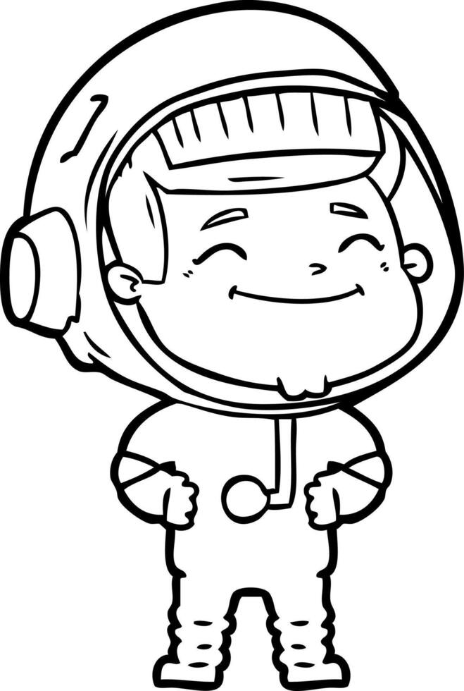 happy cartoon astronaut vector
