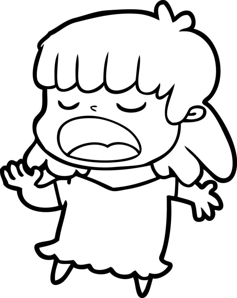 cartoon woman talking loudly vector