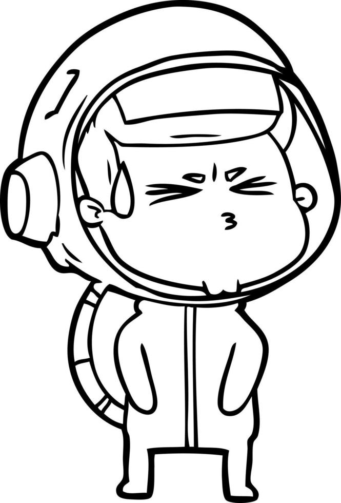 cartoon stressed astronaut vector