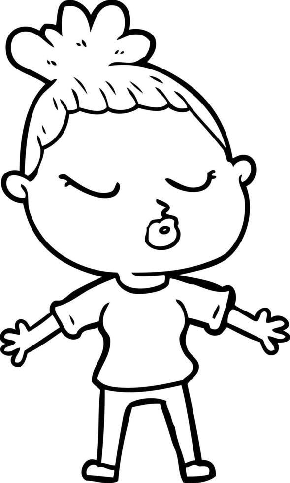 cartoon calm woman vector