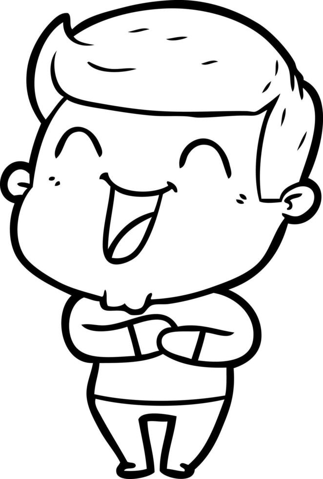 cartoon man laughing vector