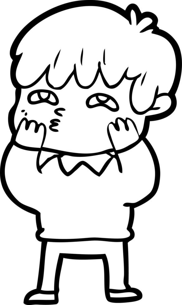 cartoon curious man vector