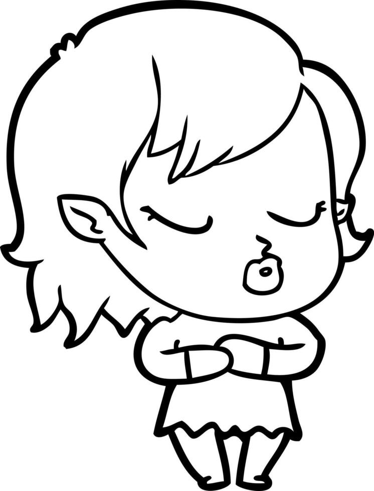 cute cartoon vampire girl vector