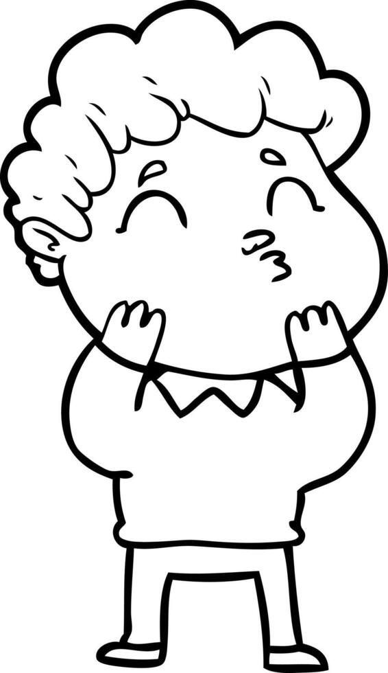 cartoon man pouting vector