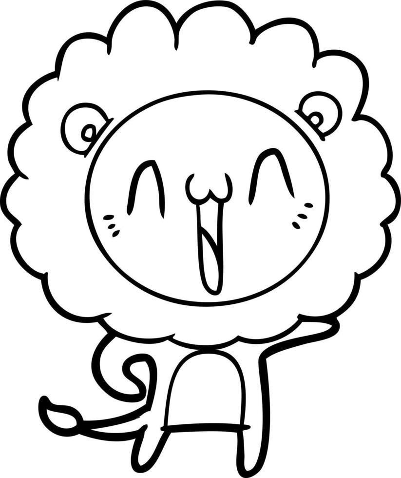 happy cartoon lion vector