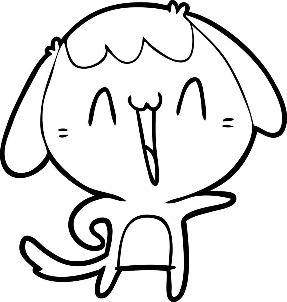 cartoon laughing dog vector