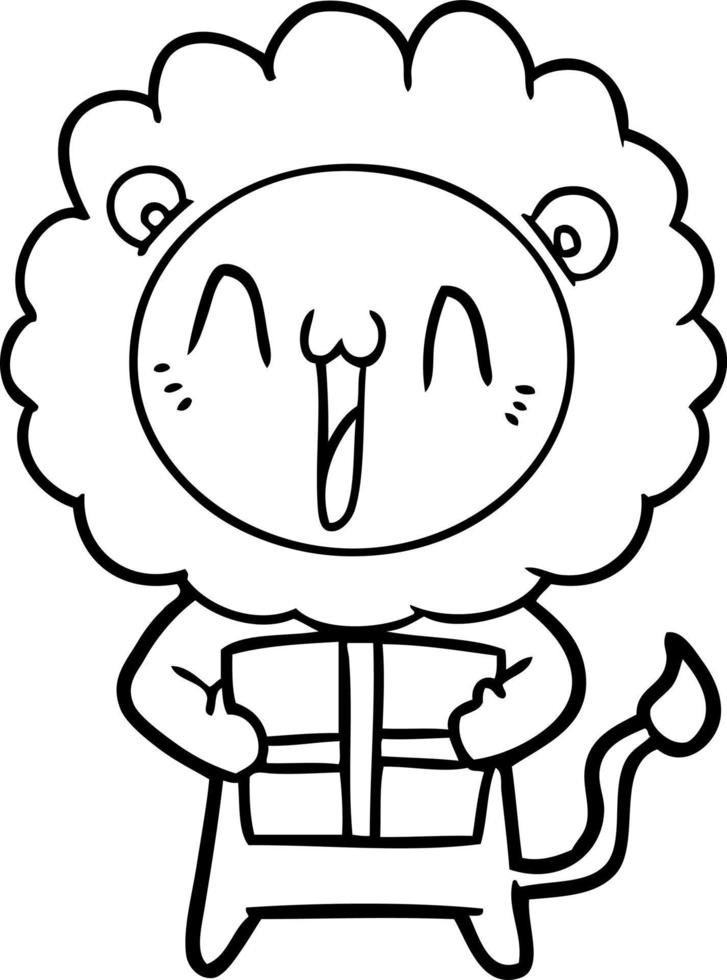 happy cartoon lion vector