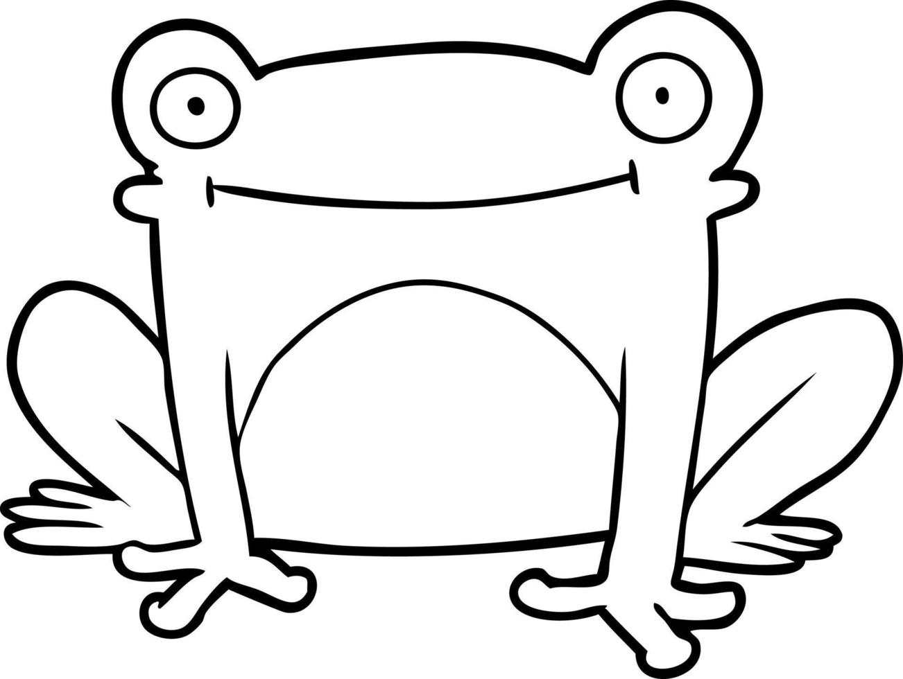 cartoon line drawing frog vector