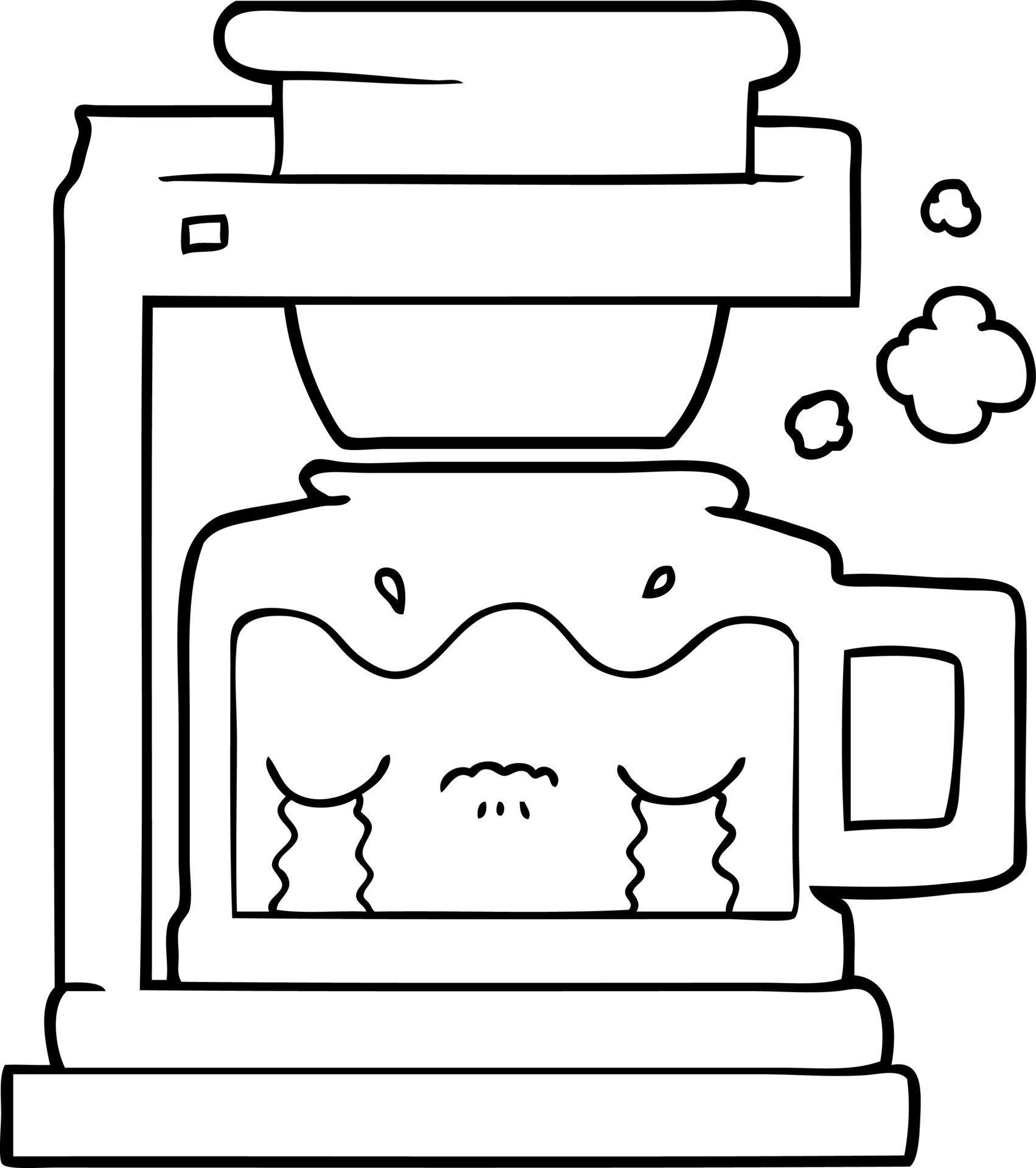 cartoon crying filter coffee machine 12540381 Vector Art at Vecteezy