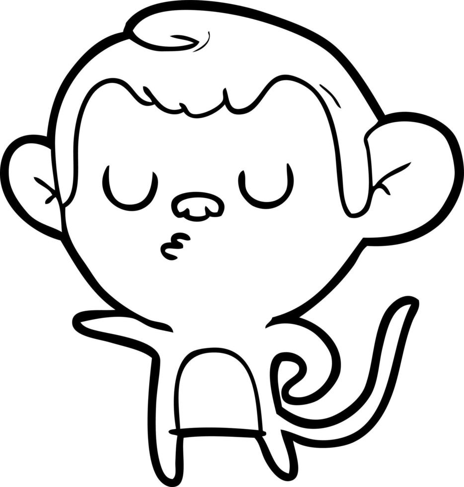 cartoon line drawing monkey vector