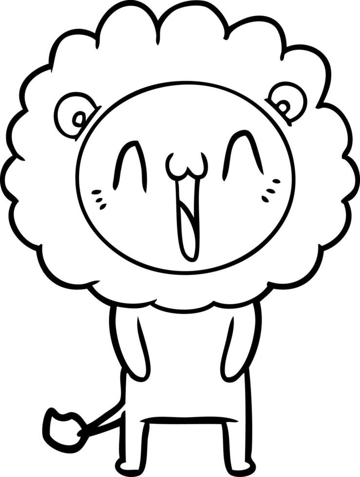happy cartoon lion vector