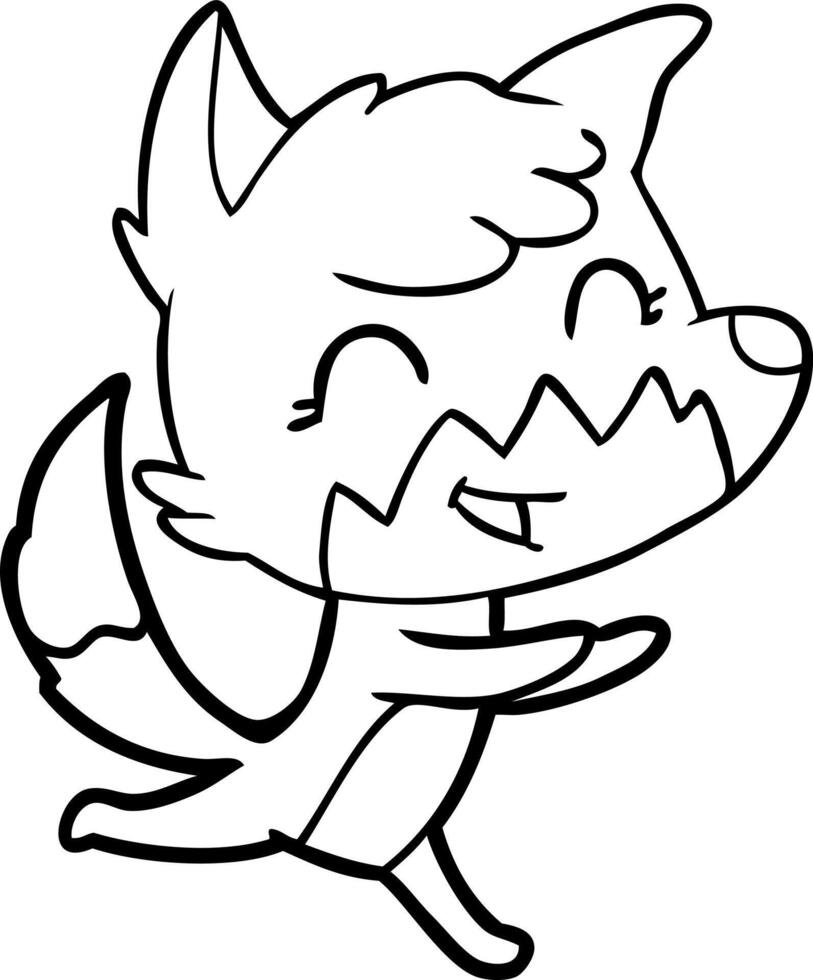 happy cartoon fox vector