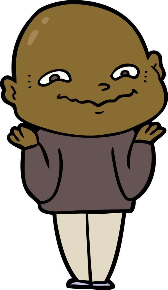 cartoon creepy guy vector