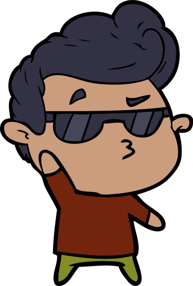 cartoon cool guy vector