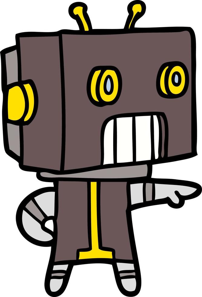 caricatura, garabato, carácter, robot vector