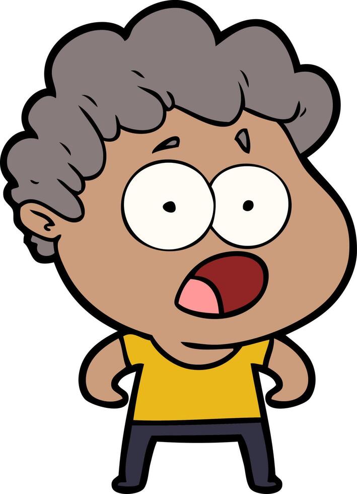cartoon man gasping in surprise vector