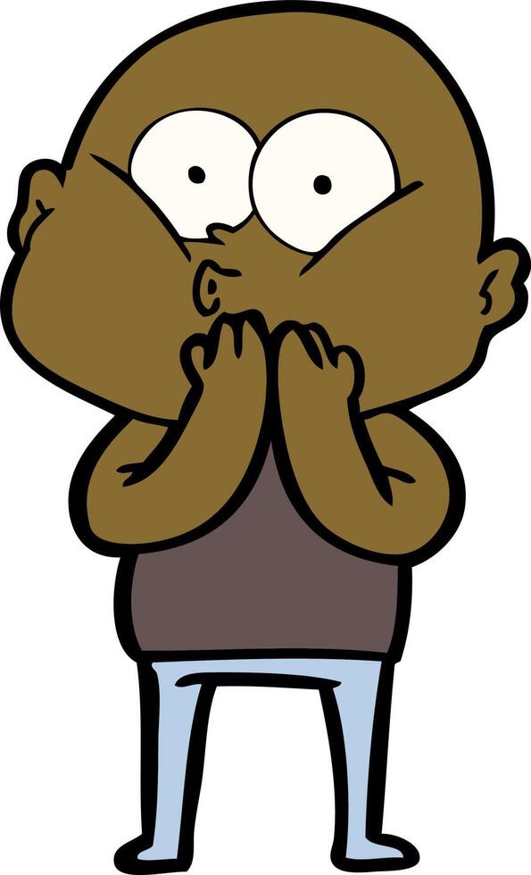 cartoon bald man staring vector