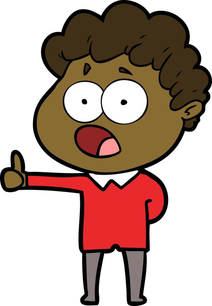cartoon man gasping in surprise vector