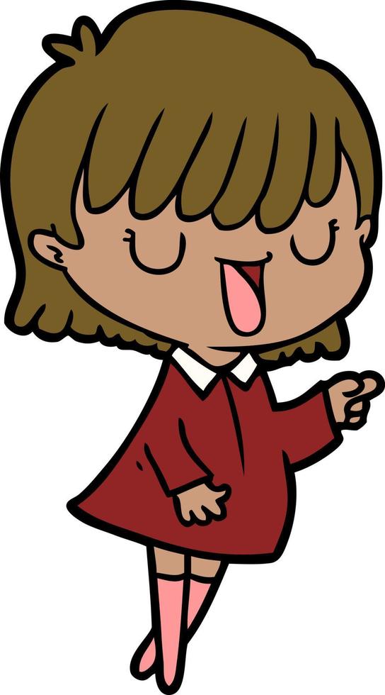 cartoon doodle character woman vector