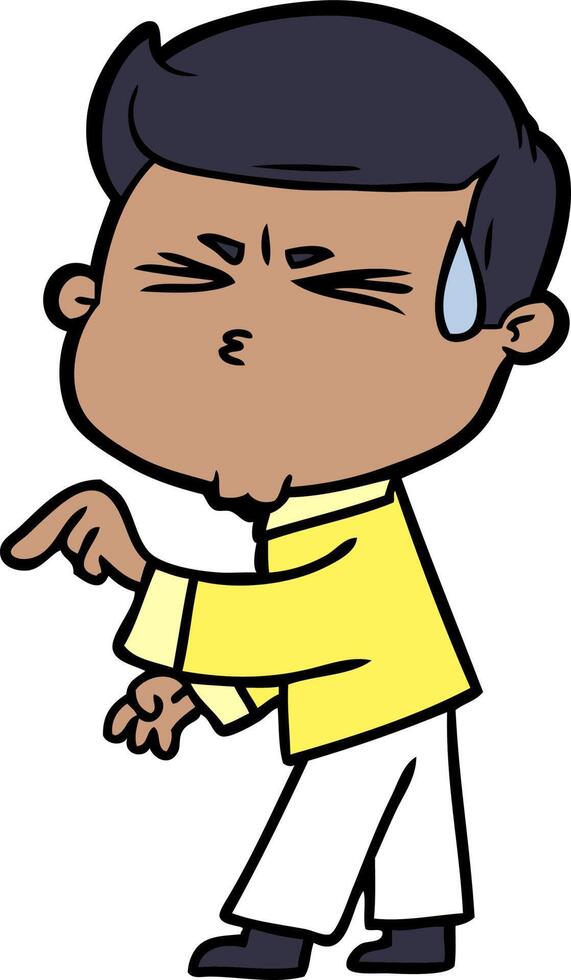 cartoon man sweating vector
