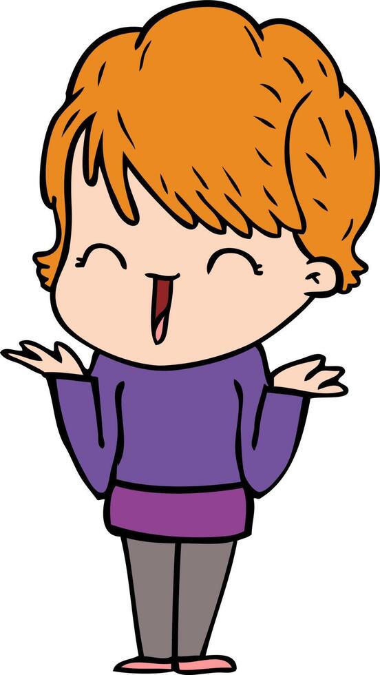 cartoon laughing woman vector