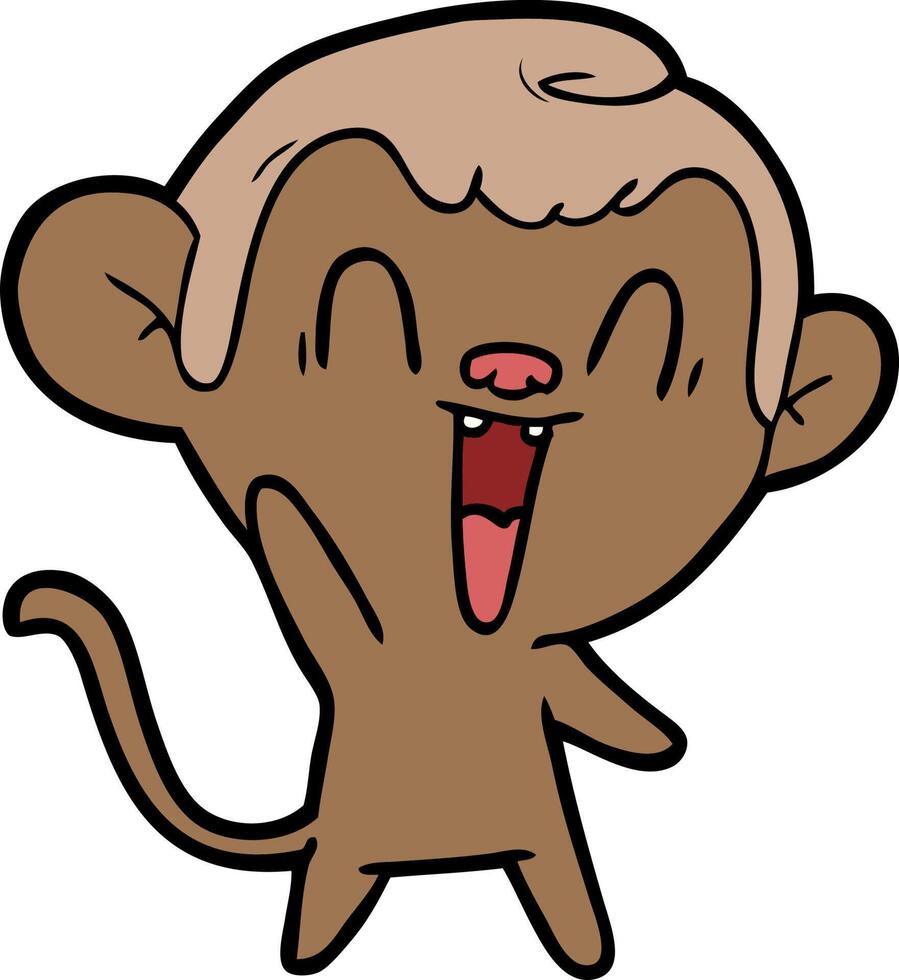 cartoon laughing monkey vector