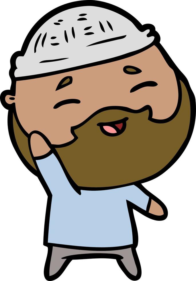 cartoon happy bearded man vector