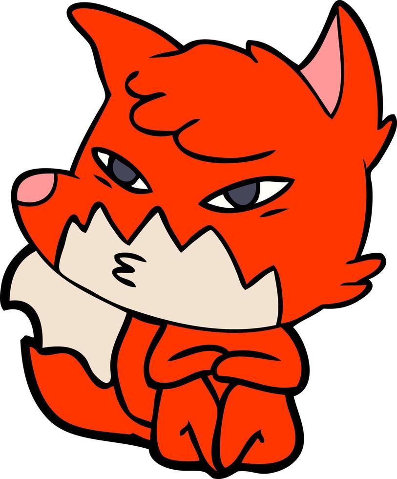 clever cartoon fox vector