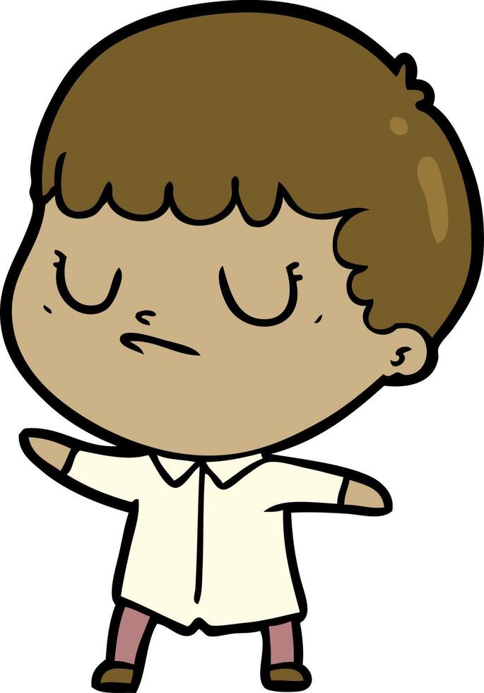 cartoon grumpy boy vector
