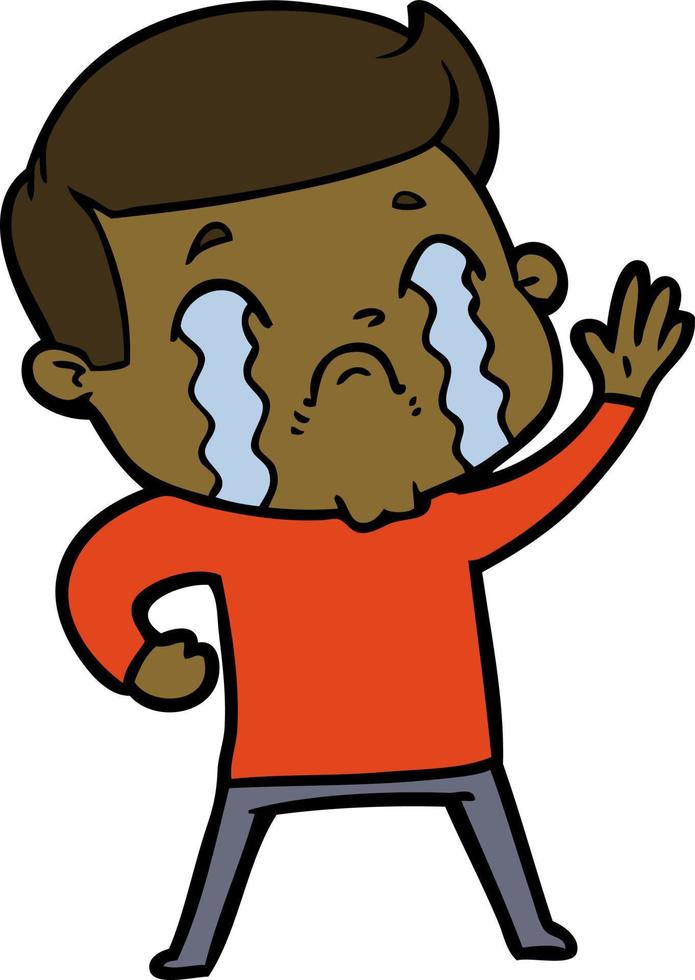 cartoon man crying vector