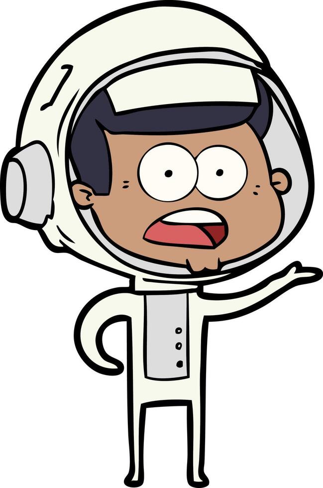 cartoon surprised astronaut vector