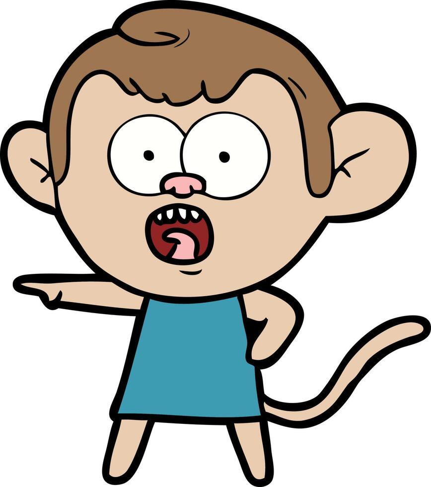 cartoon shocked monkey vector