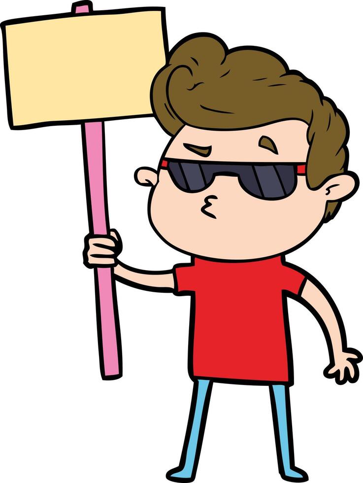 cartoon cool guy vector