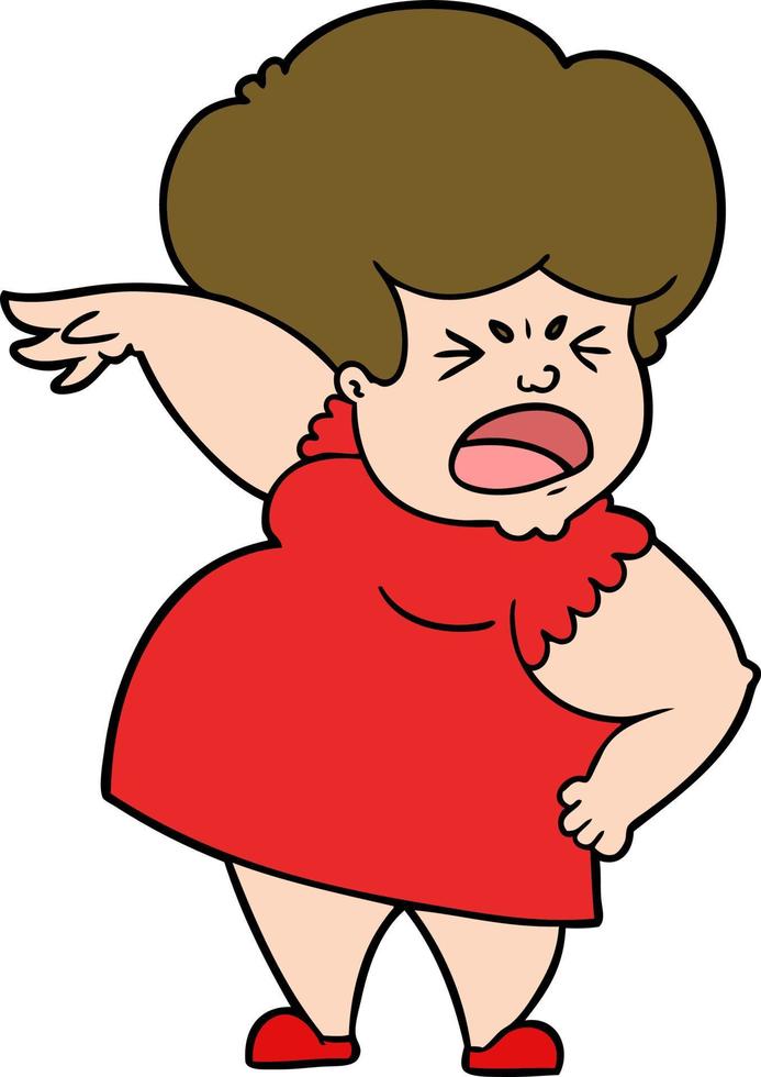 cartoon angry woman vector