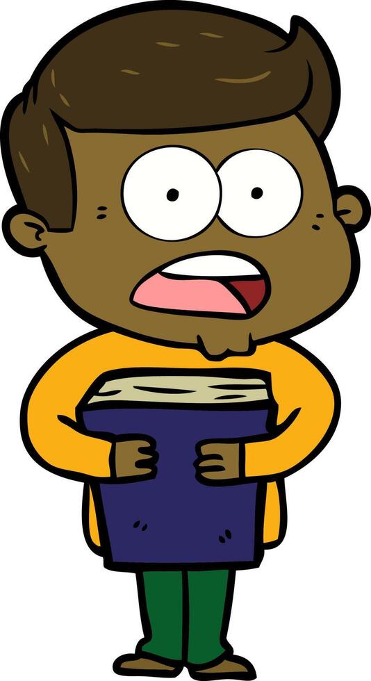 cartoon shocked man vector