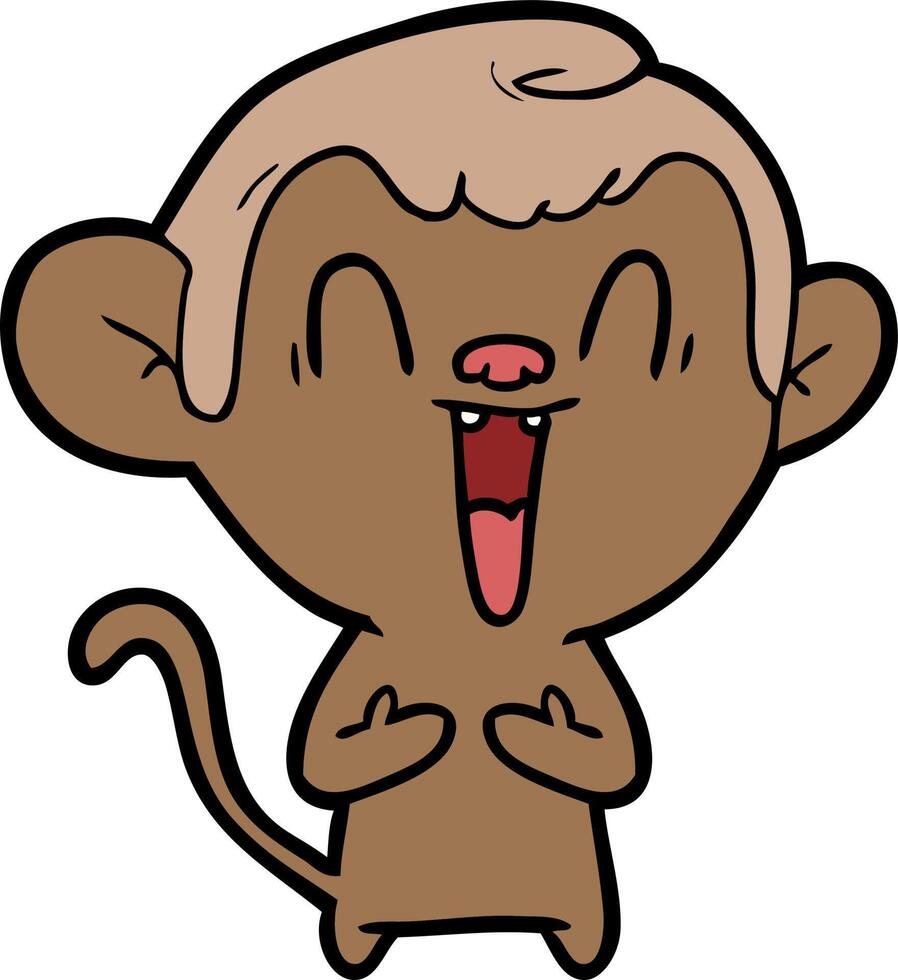cartoon laughing monkey vector