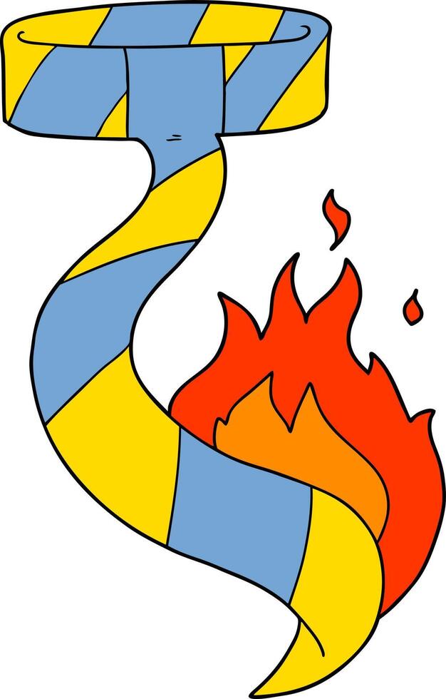 cartoon burning tie vector