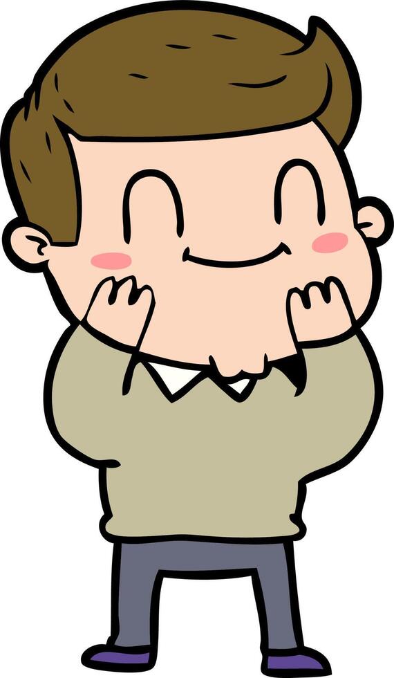 cartoon friendly man vector