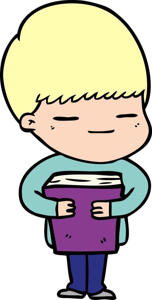 cartoon smug boy vector