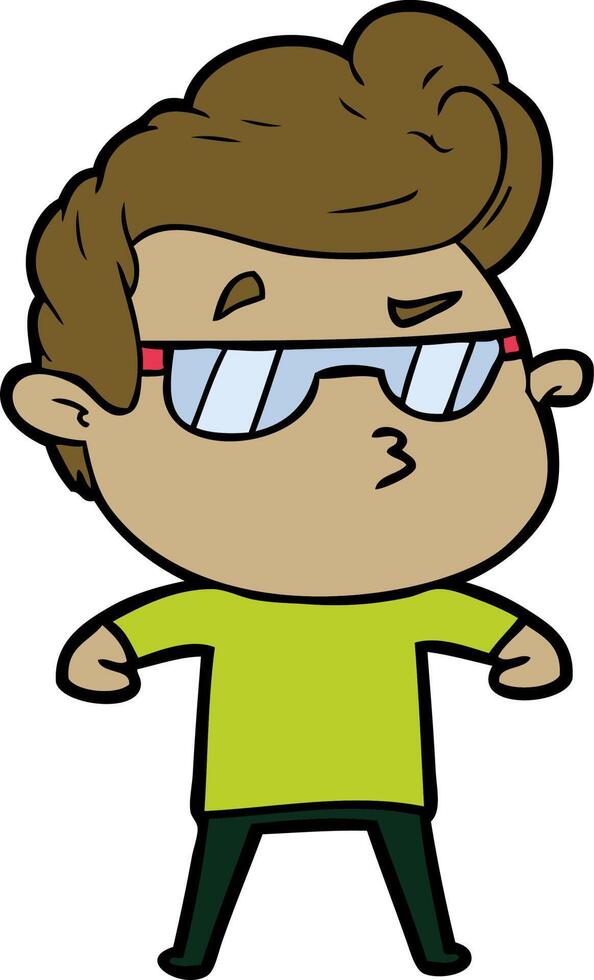 cartoon cool guy vector