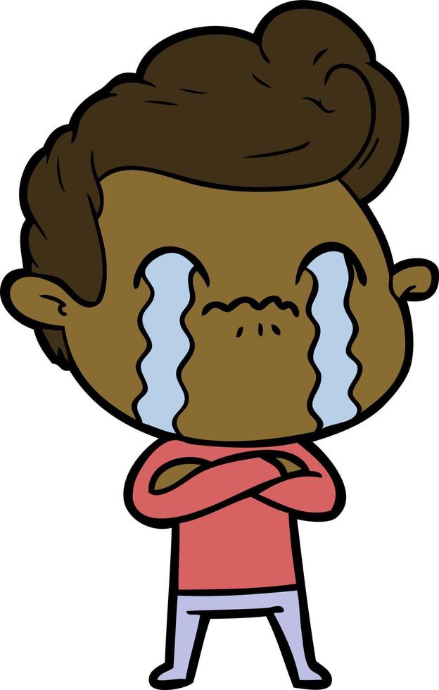 cartoon man crying vector