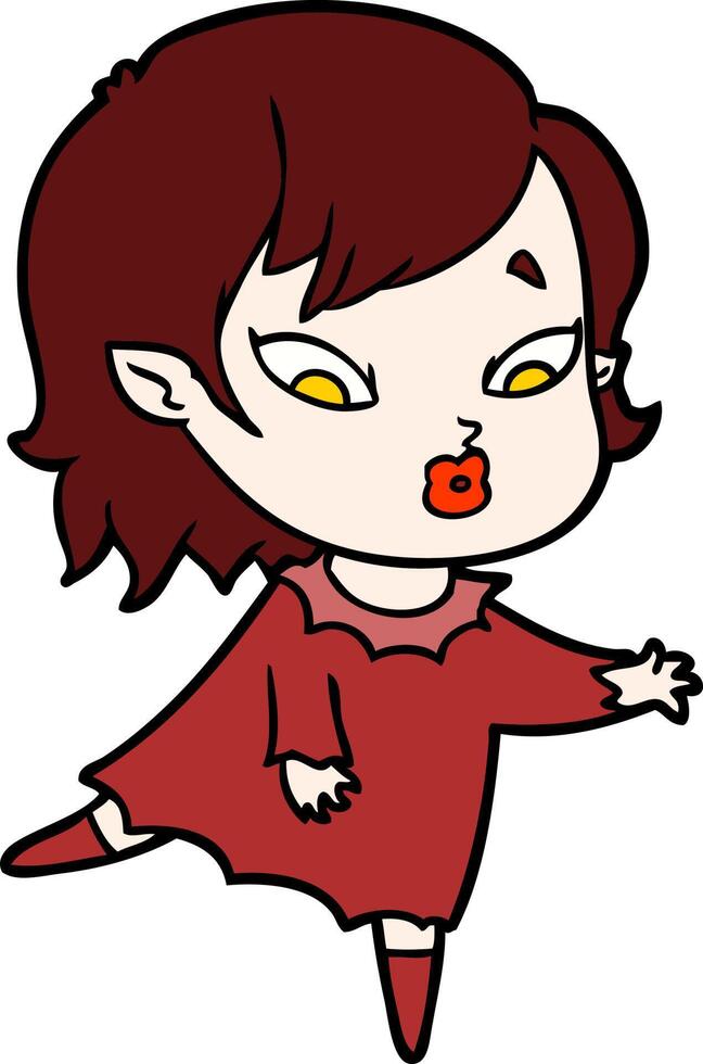 cute cartoon vampire girl vector