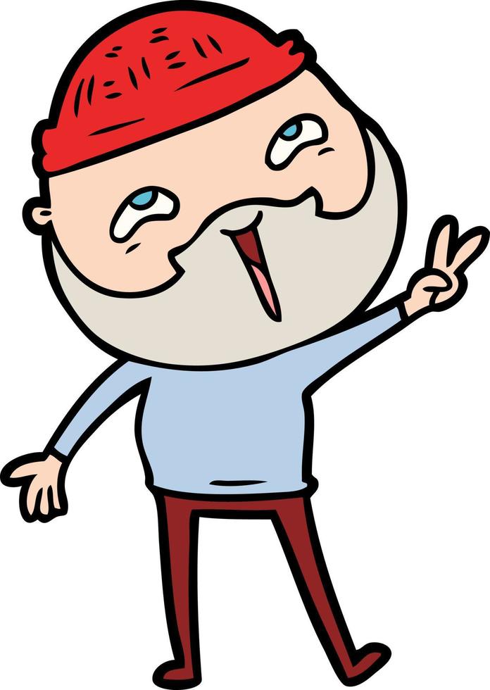 cartoon happy bearded man vector